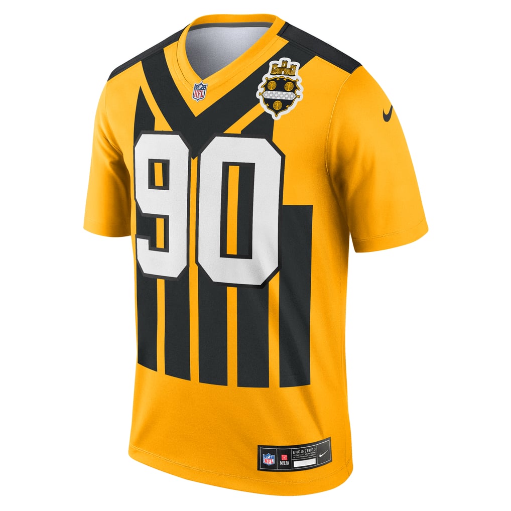 Men's Pittsburgh Steelers T.J. Watt Nike Gold Alternate 1933 Throwback Legend Player Performance Top - Image 3