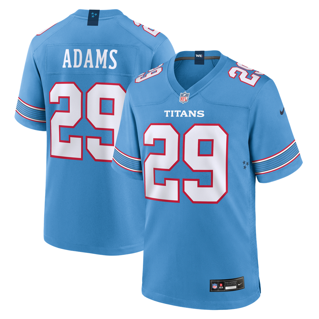 Men's Tennessee Titans Tony Adams Nike Light Blue Team Game Jersey - Image 2