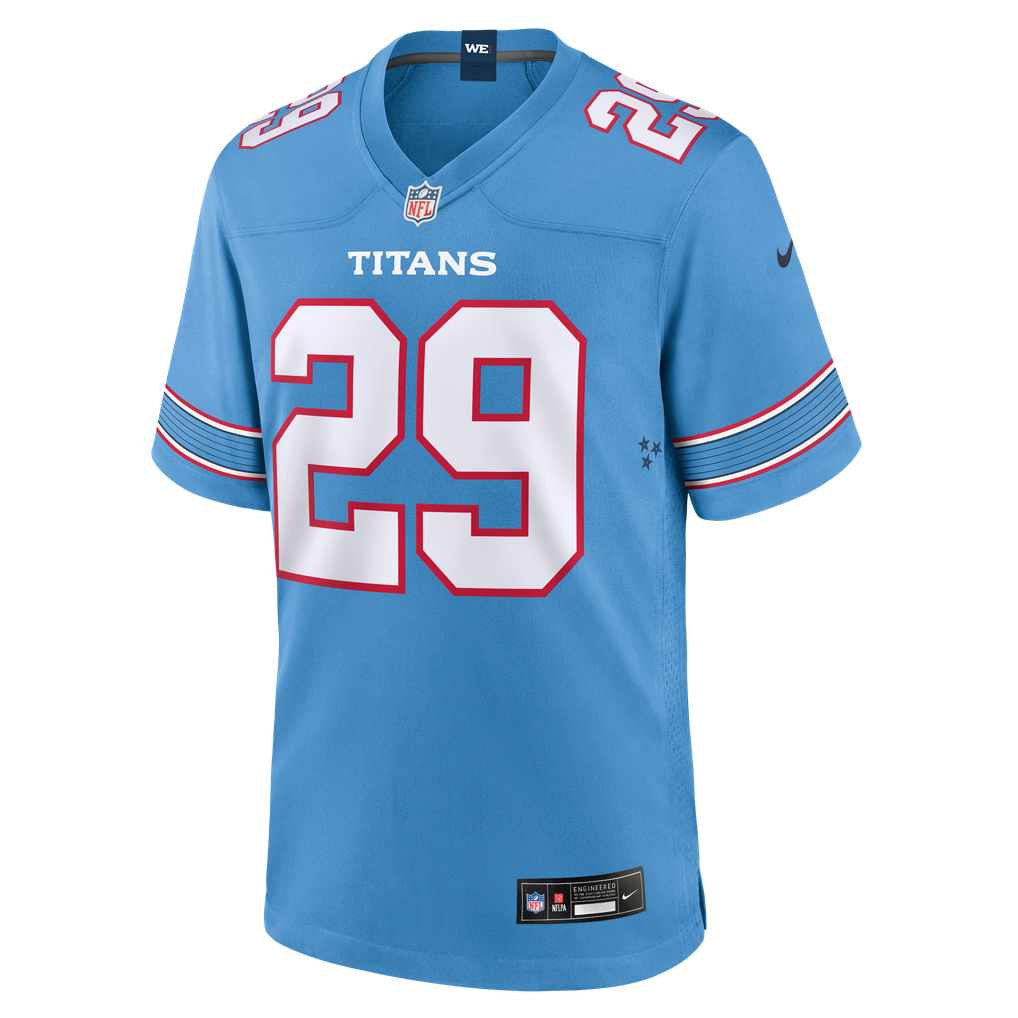 Men's Tennessee Titans Tony Adams Nike Light Blue Team Game Jersey - Image 3