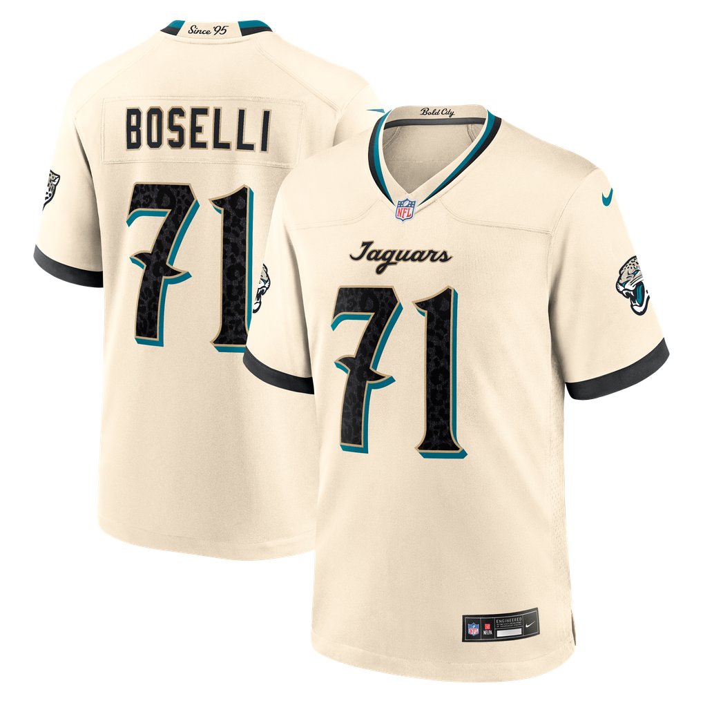 Men's Jacksonville Jaguars Tony Boselli Nike Natural 2026 Rivalries Collection Game Jersey - Image 2