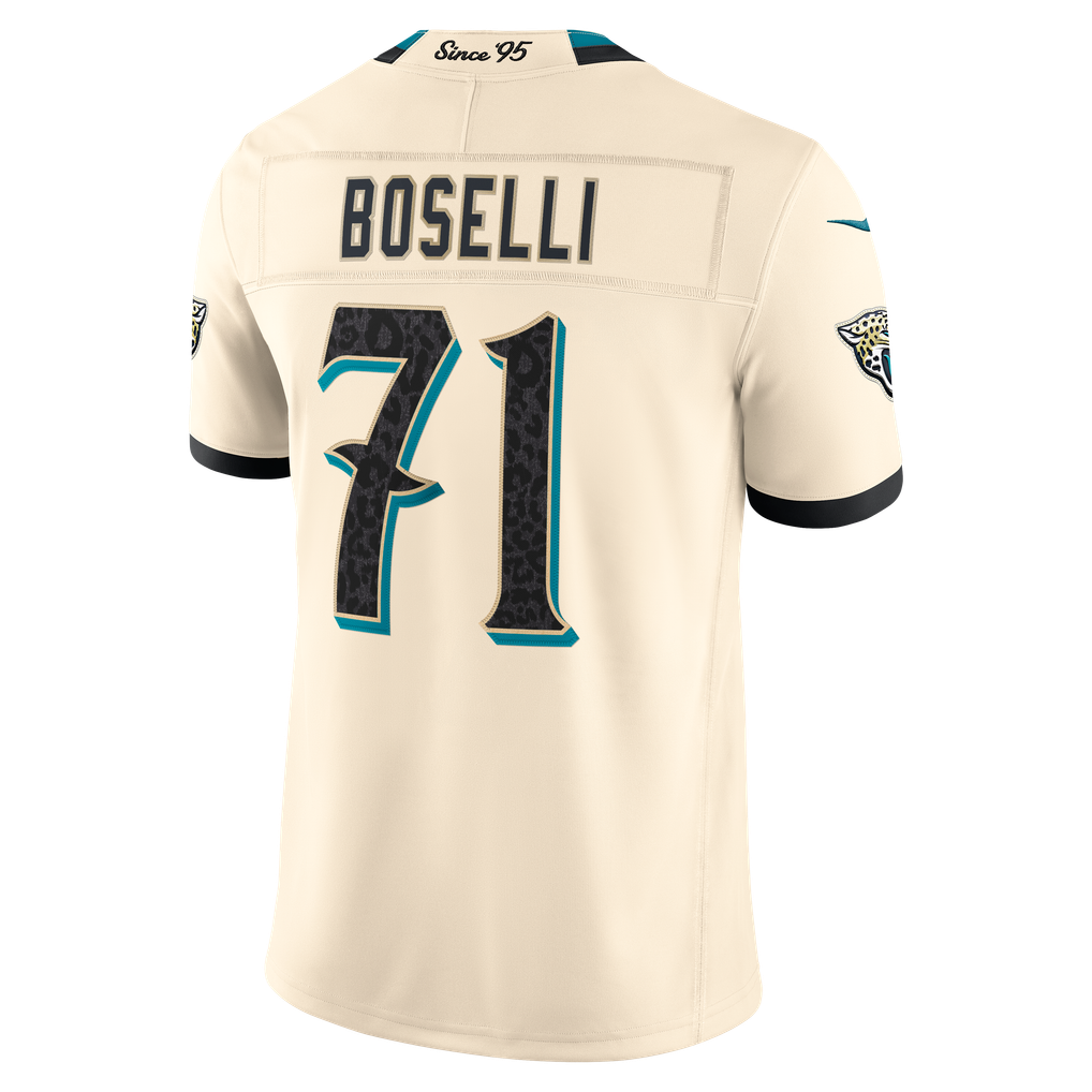 Men's Jacksonville Jaguars Tony Boselli Nike Natural 2026 Rivalries Collection Stitched Limited Jersey - Image 4