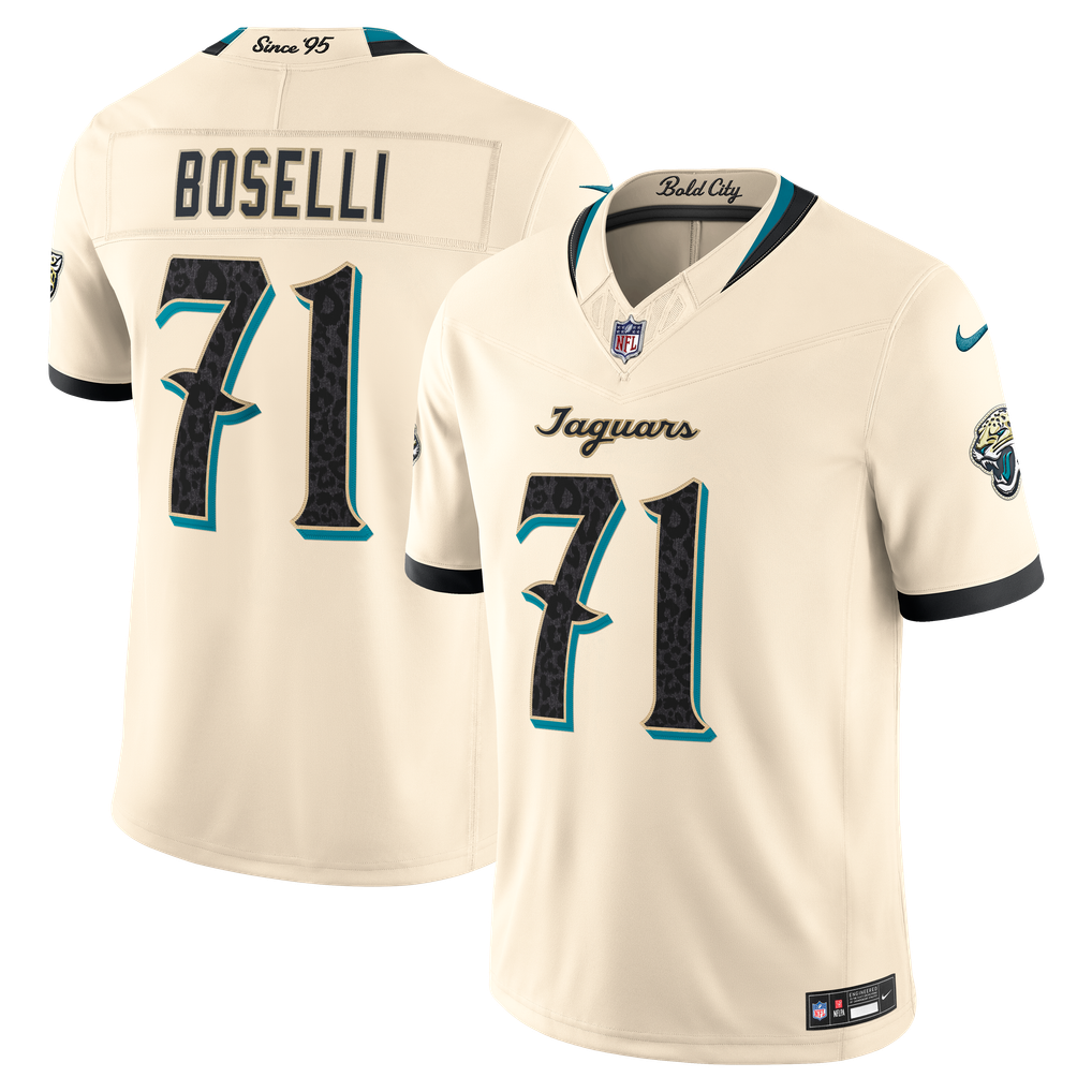 Men's Jacksonville Jaguars Tony Boselli Nike Natural 2026 Rivalries Collection Stitched Limited Jersey - Image 1