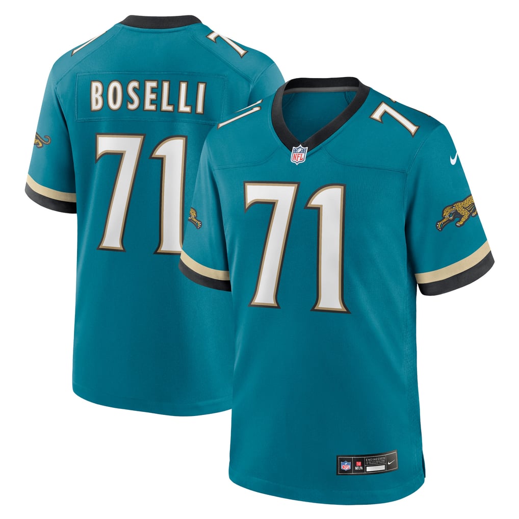 Men's Jacksonville Jaguars Tony Boselli Nike Teal Prowler Throwback Retired Player Game Jersey - Image 2