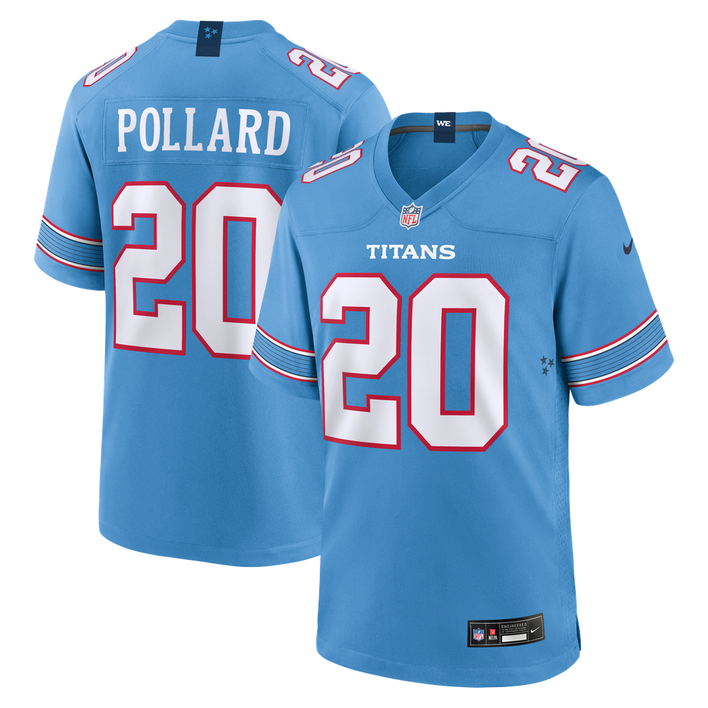 Men's Tennessee Titans Tony Pollard Nike Light Blue Game Jersey - Image 1