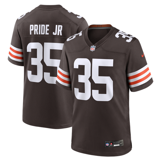 Men's Cleveland Browns Toriano Pride Jr. Nike Brown Team Game Jersey - Image 1