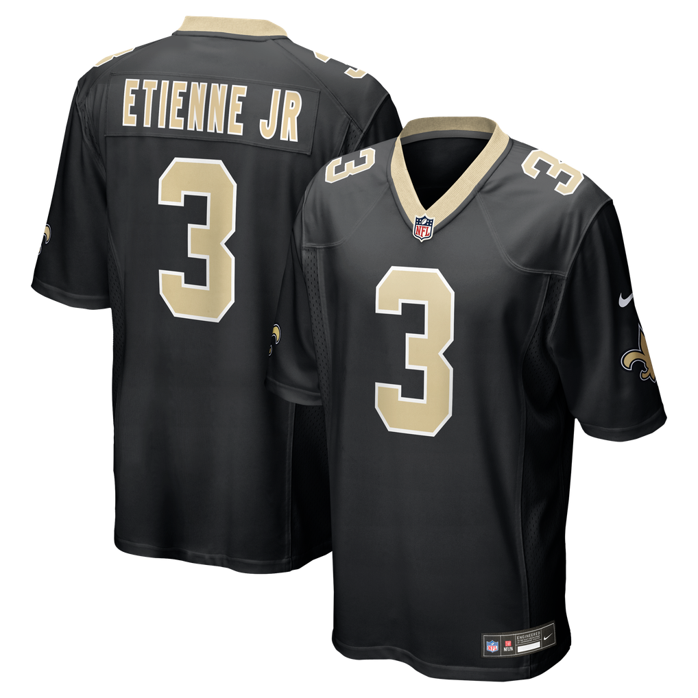 Men's New Orleans Saints Travis Etienne Jr Nike Black Game Jersey - Image 2