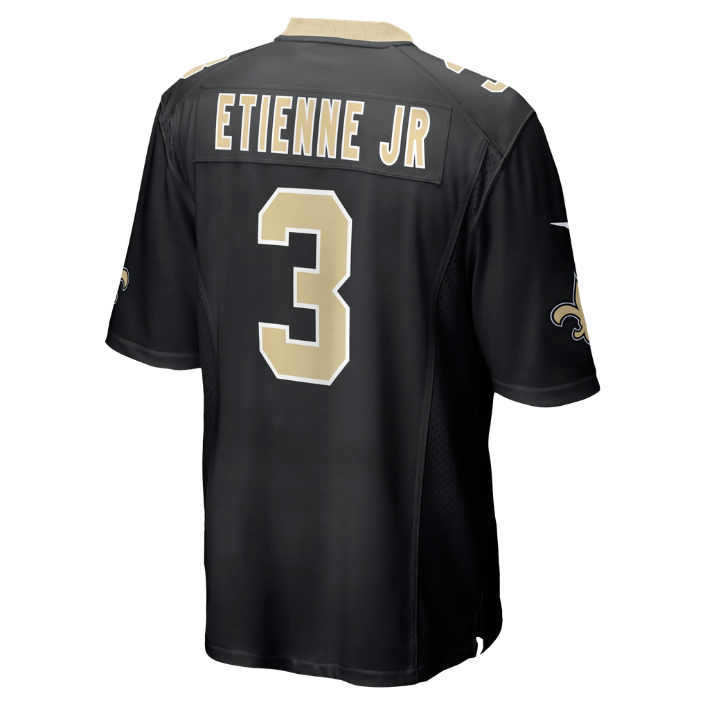 Men's New Orleans Saints Travis Etienne Jr Nike Black Game Jersey - Image 6