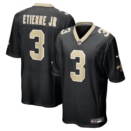 Men's New Orleans Saints Travis Etienne Jr Nike Black Game Jersey - Image 1