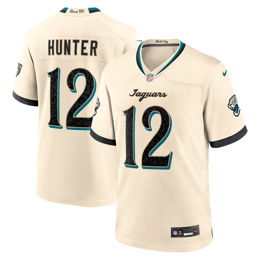 Men's Jacksonville Jaguars Travis Hunter Nike Natural 2026 Rivalries Collection Game Jersey - Image 2