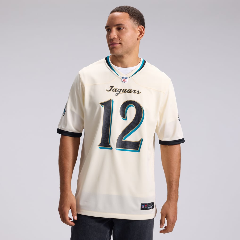Men's Jacksonville Jaguars Travis Hunter Nike Natural 2026 Rivalries Collection Game Jersey - Image 3