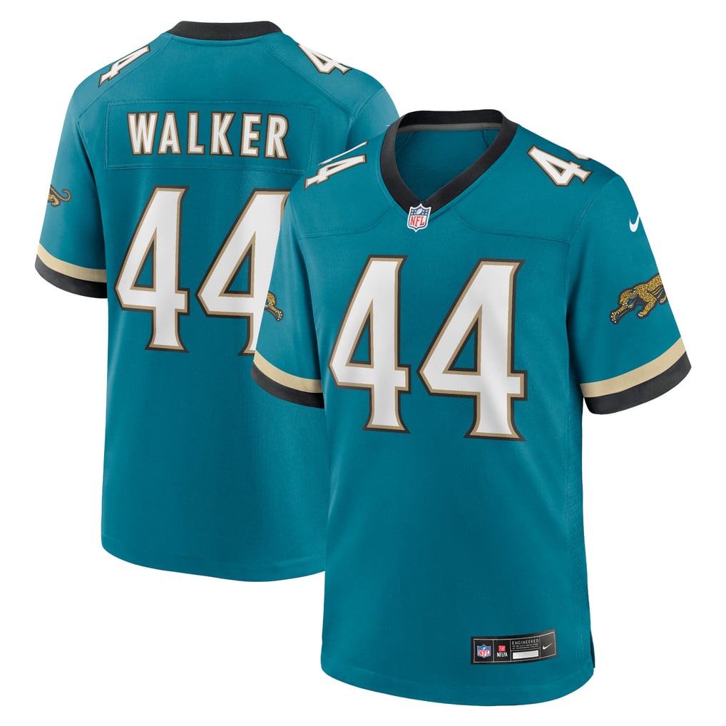 Men's Jacksonville Jaguars Travon Walker Nike Teal Prowler Throwback Player Game Jersey - Image 1