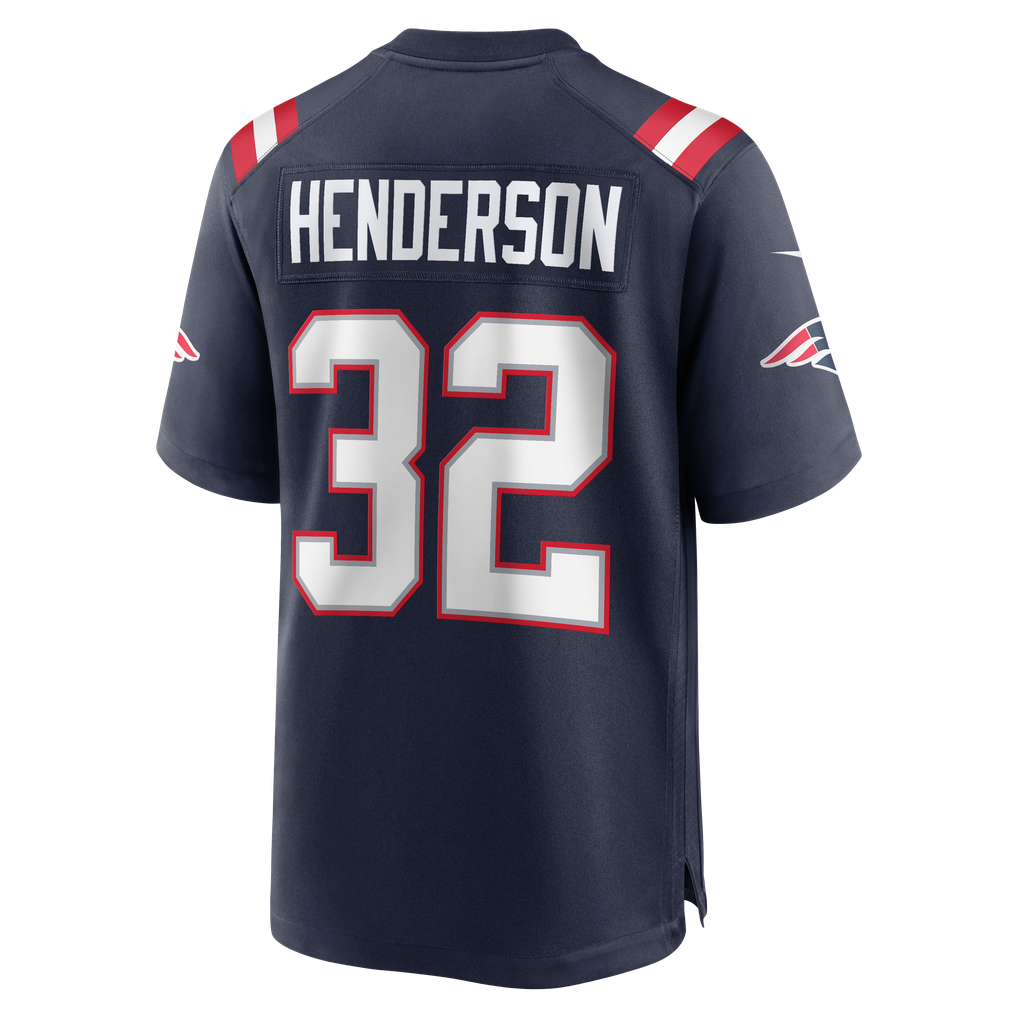 Men's New England Patriots TreVeyon Henderson Nike Navy 2025 NFL Draft Game Jersey - Image 4