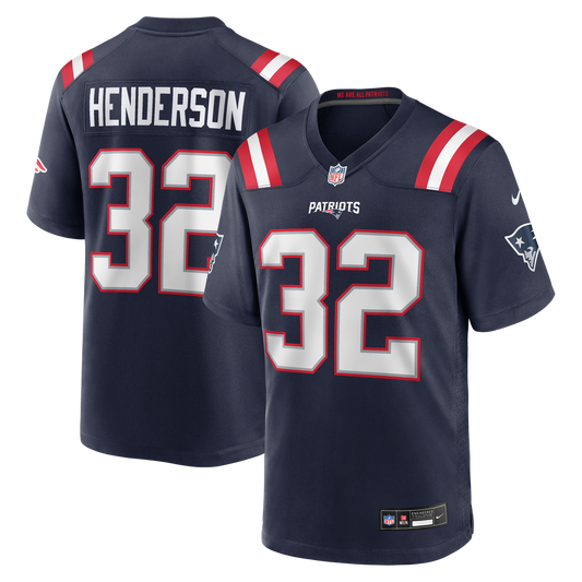 Men's New England Patriots TreVeyon Henderson Nike Navy 2025 NFL Draft Game Jersey - Image 1