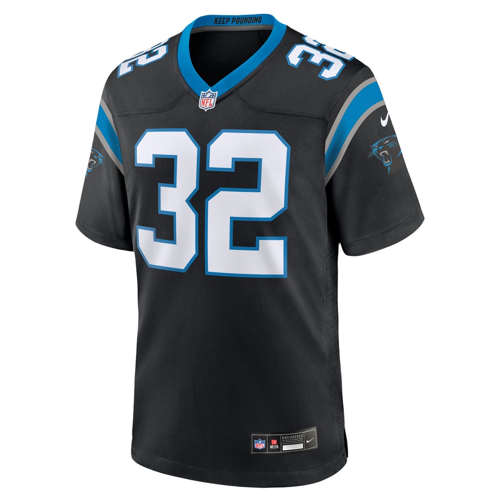 Men's Carolina Panthers Trevin Wallace Nike Black Team Game Jersey - Image 3