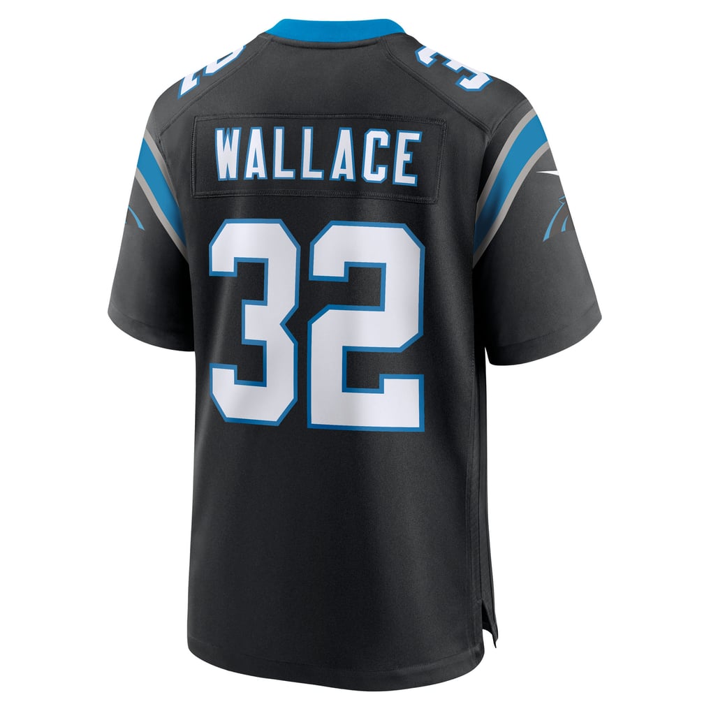Men's Carolina Panthers Trevin Wallace Nike Black Team Game Jersey - Image 4