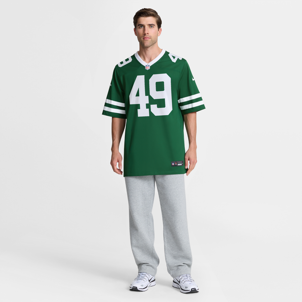 Men's New York Jets Trevin Wallace Nike Legacy Green Team Game Jersey - Image 3