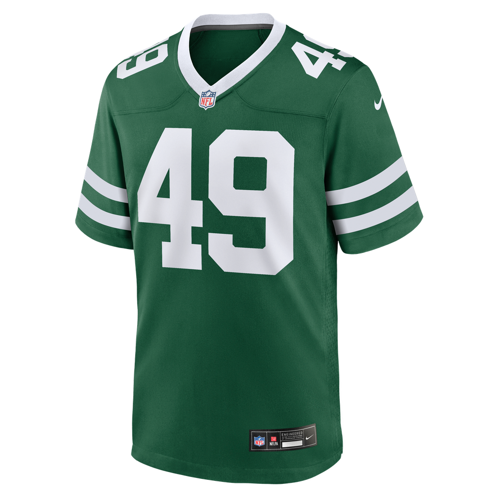 Men's New York Jets Trevin Wallace Nike Legacy Green Team Game Jersey - Image 5