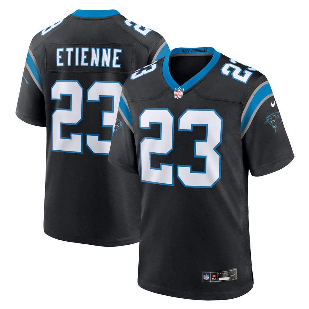 Men's Carolina Panthers Trevor Etienne Nike Black Team Game Jersey - Image 2