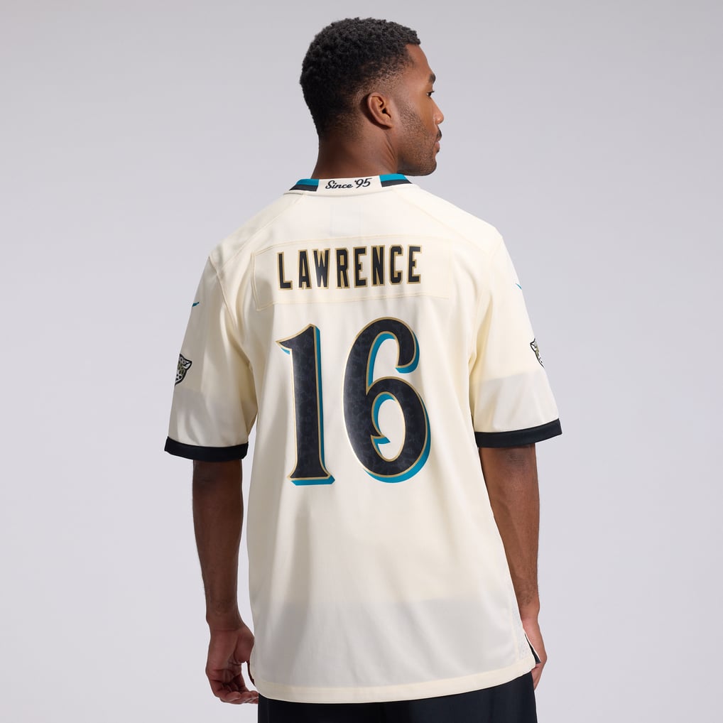 Men's Jacksonville Jaguars Trevor Lawrence Nike Natural 2026 Rivalries Collection Game Jersey - Image 4
