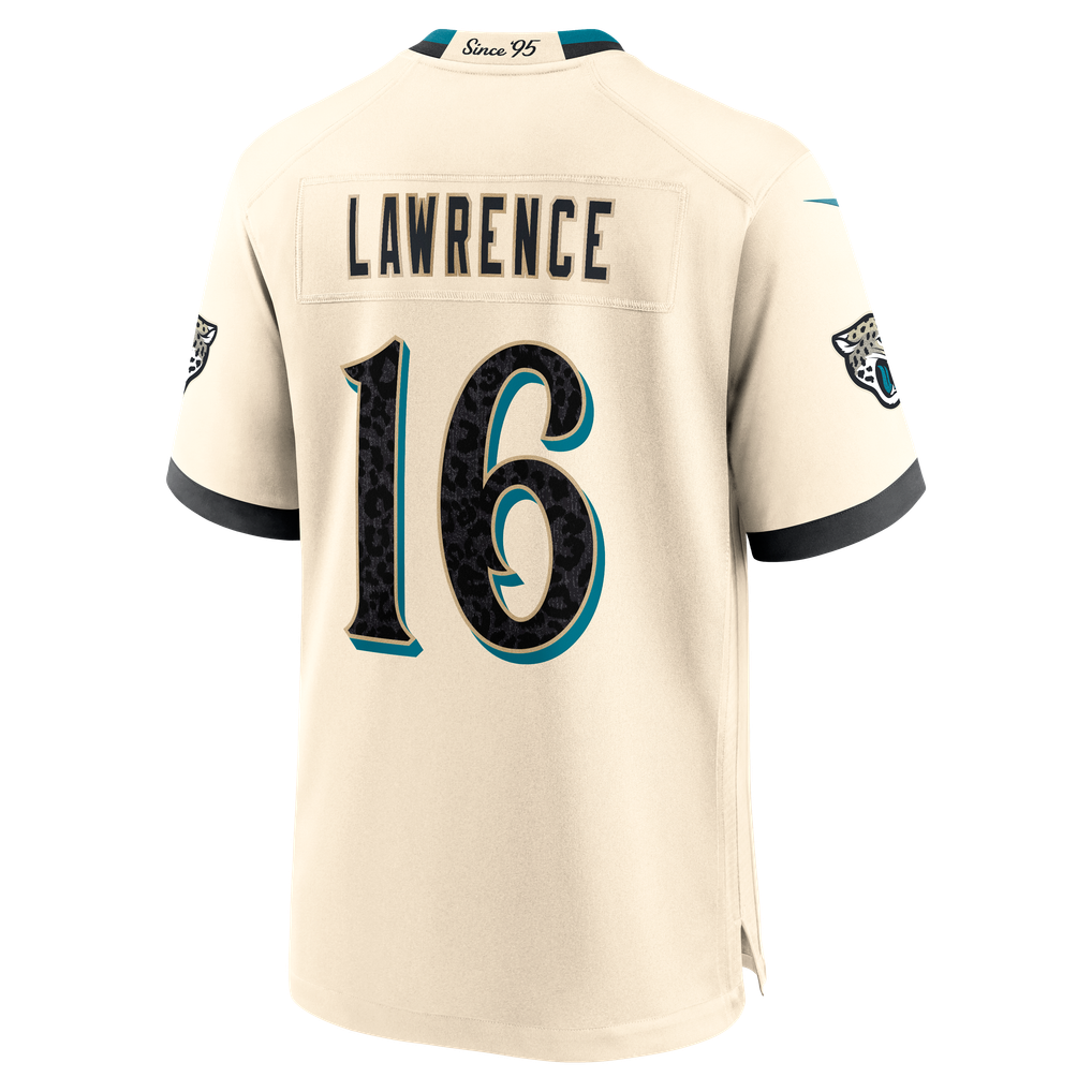 Men's Jacksonville Jaguars Trevor Lawrence Nike Natural 2026 Rivalries Collection Game Jersey - Image 8