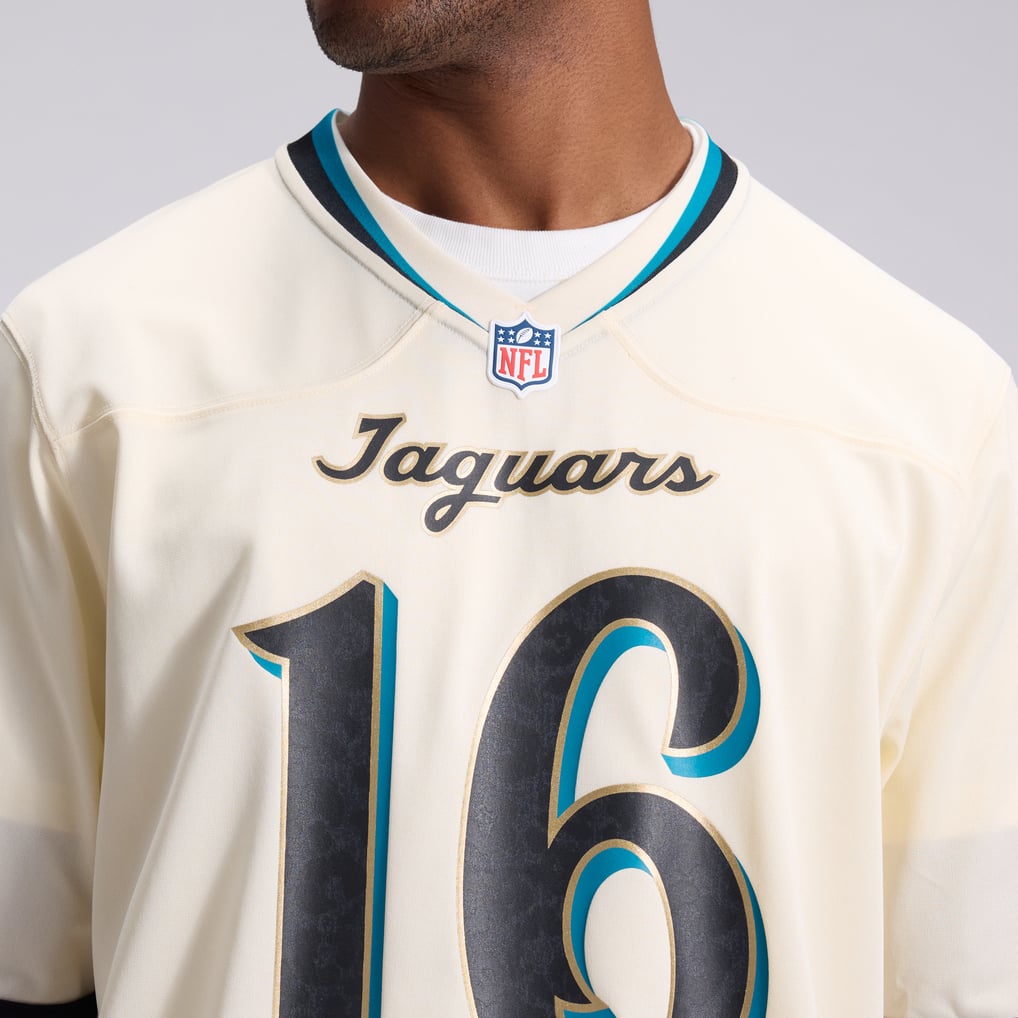Men's Jacksonville Jaguars Trevor Lawrence Nike Natural 2026 Rivalries Collection Game Jersey - Image 9