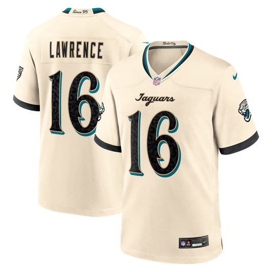 Men's Jacksonville Jaguars Trevor Lawrence Nike Natural 2026 Rivalries Collection Game Jersey - Image 1