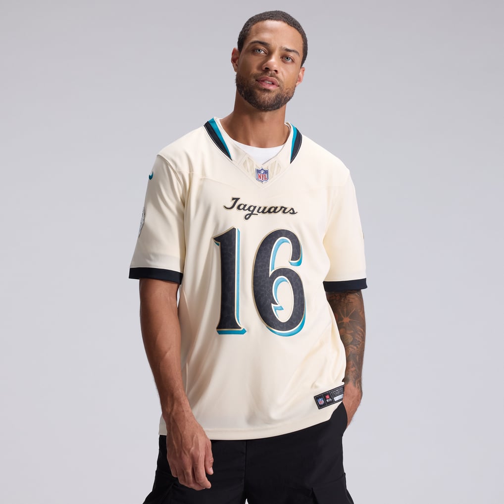 Men's Jacksonville Jaguars Trevor Lawrence Nike Natural 2026 Rivalries Collection Stitched Limited Jersey - Image 3
