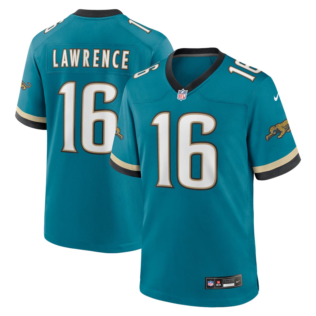 Men's Jacksonville Jaguars Trevor Lawrence Nike Teal Prowler Throwback Player Game Jersey - Image 2