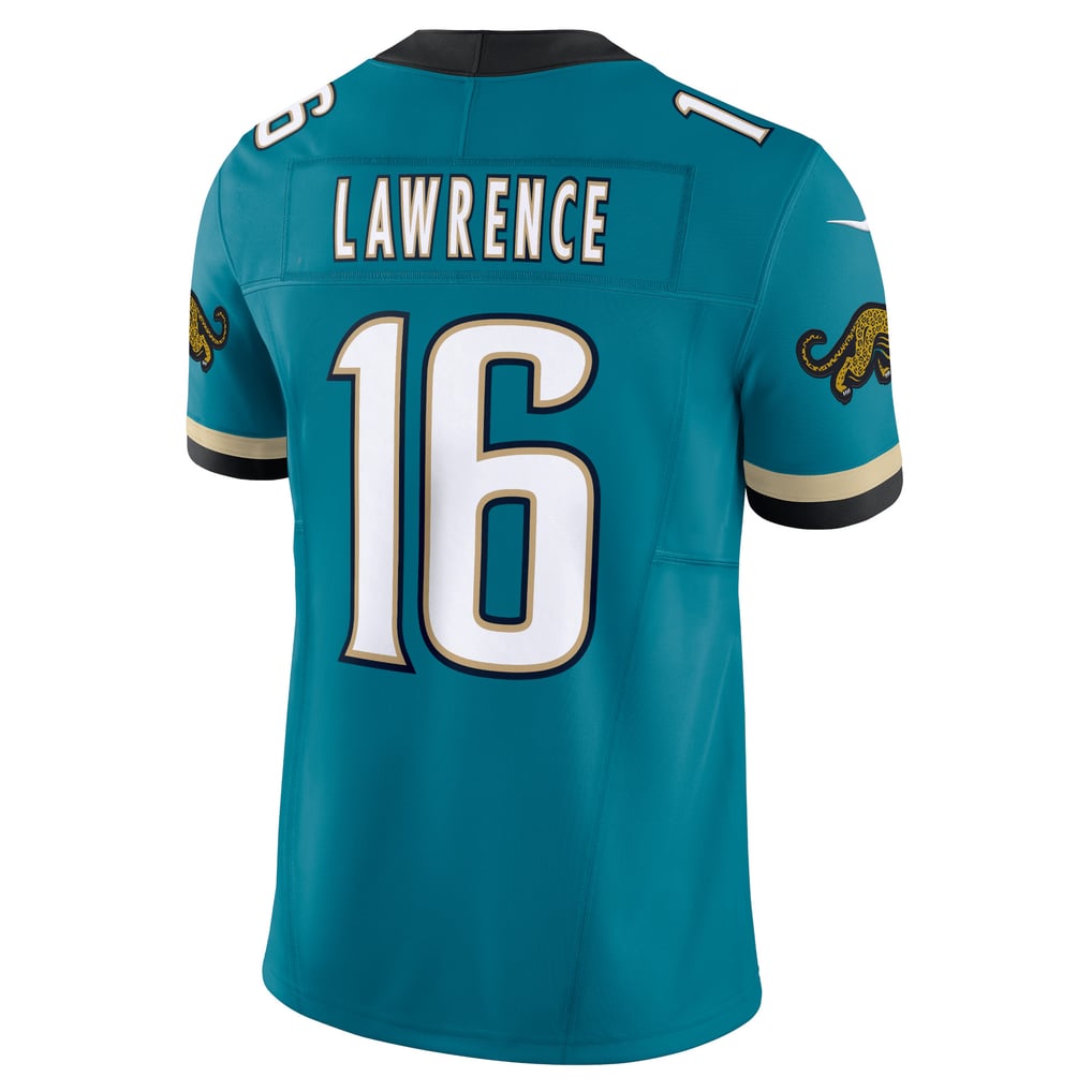 Men's Jacksonville Jaguars Trevor Lawrence Nike Teal Prowler Throwback Vapor F.U.S.E. Limited Jersey - Image 4
