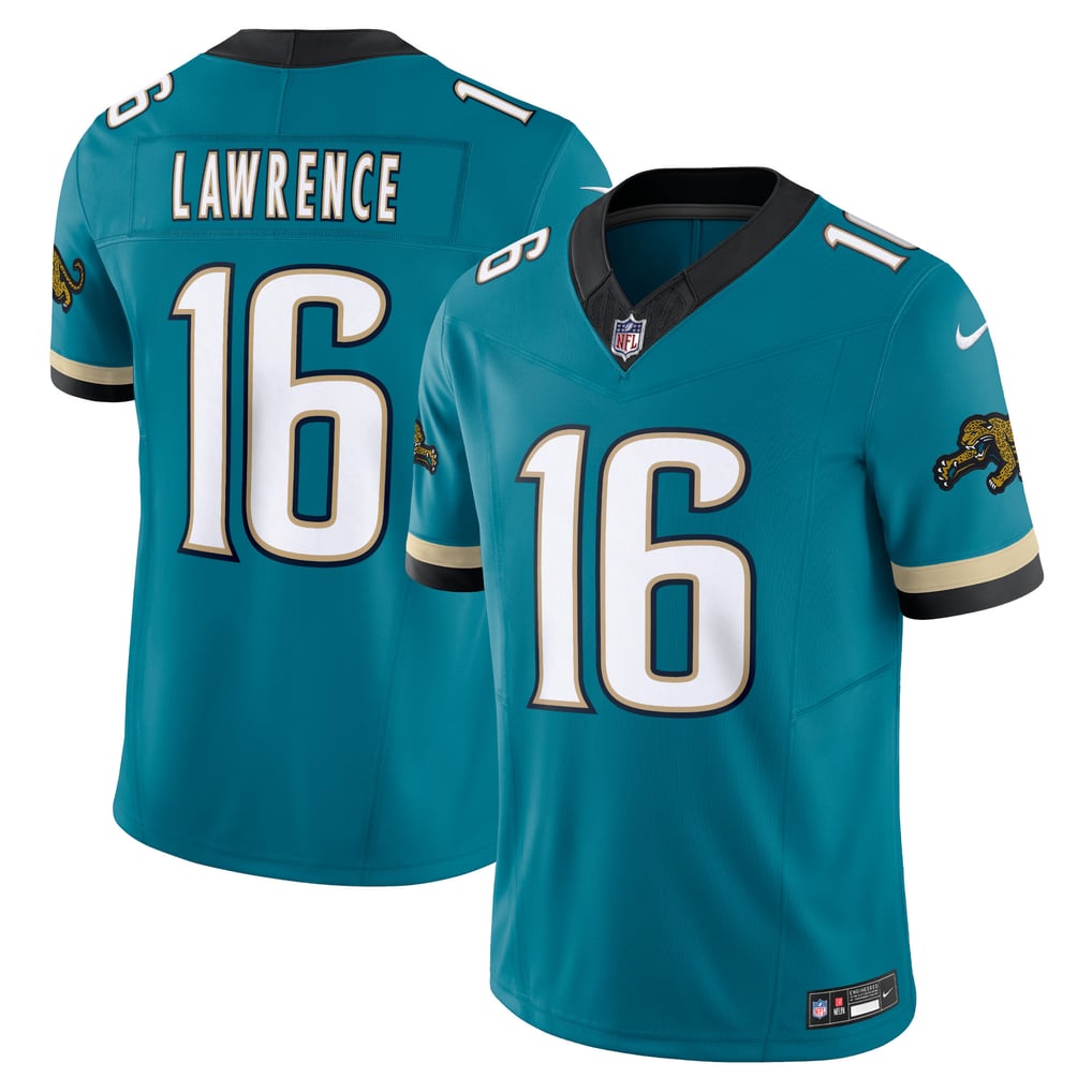 Men's Jacksonville Jaguars Trevor Lawrence Nike Teal Prowler Throwback Vapor F.U.S.E. Limited Jersey - Image 1