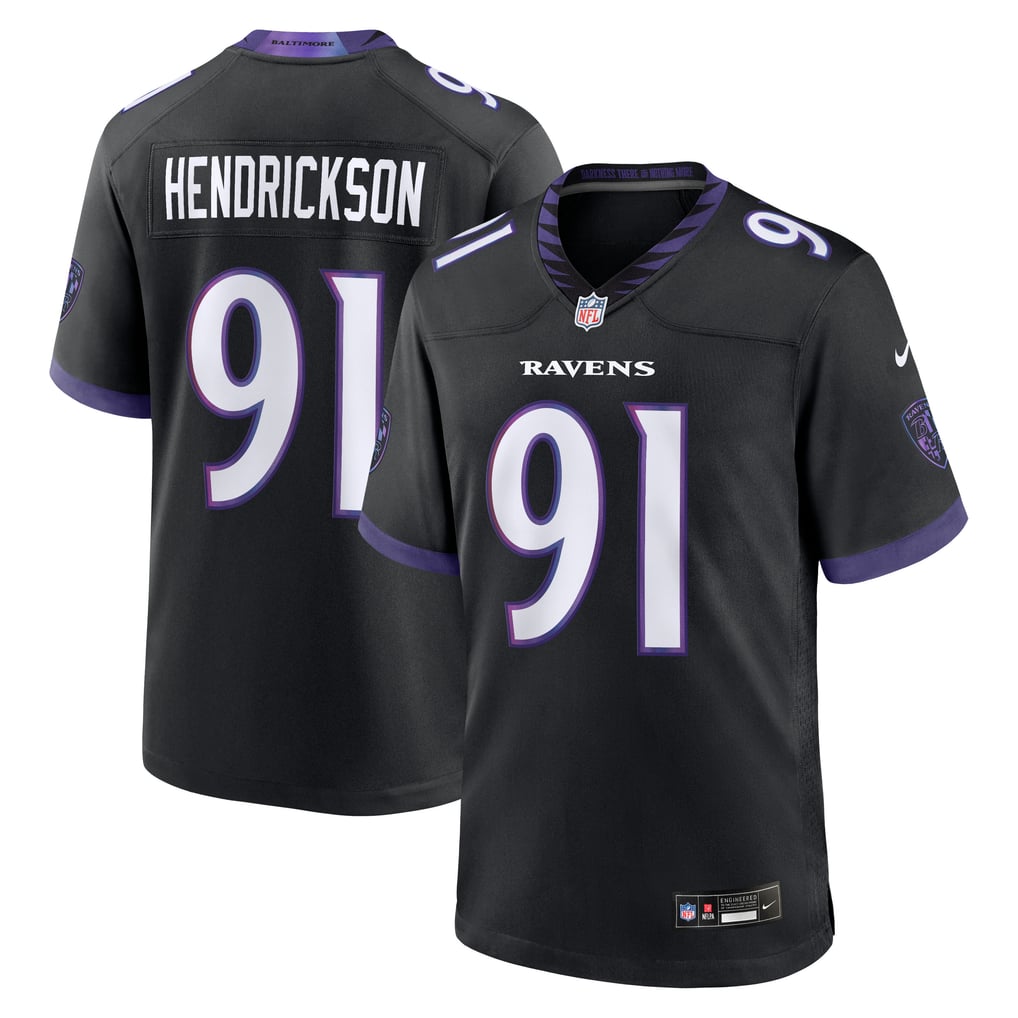 Men's Baltimore Ravens Trey Hendrickson Nike Black Alternate Game Jersey