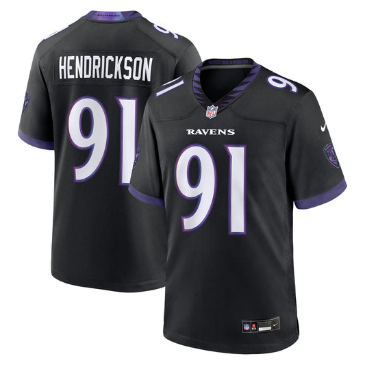 Men's Baltimore Ravens Trey Hendrickson Nike Black Alternate Game Jersey