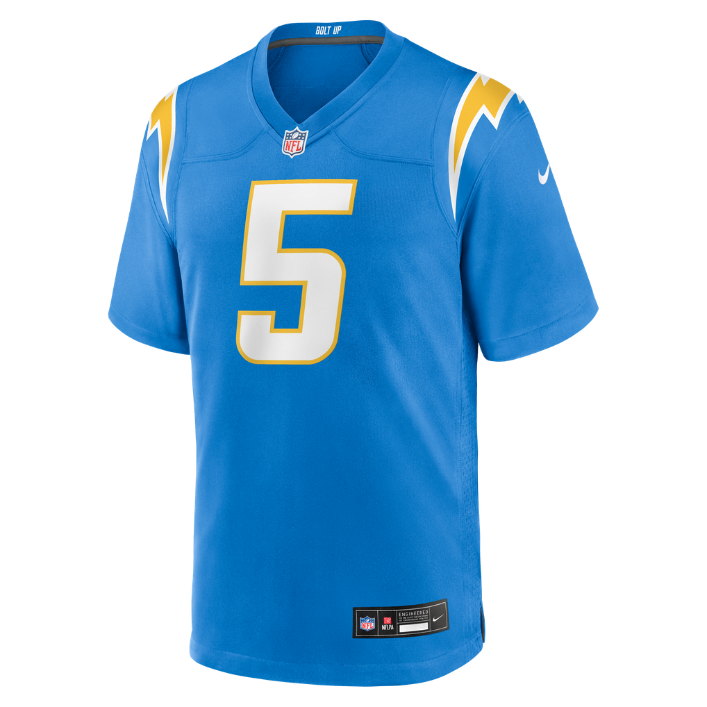 Men's Los Angeles Chargers Trey Lance Nike  Powder Blue Team Game Jersey - Image 3