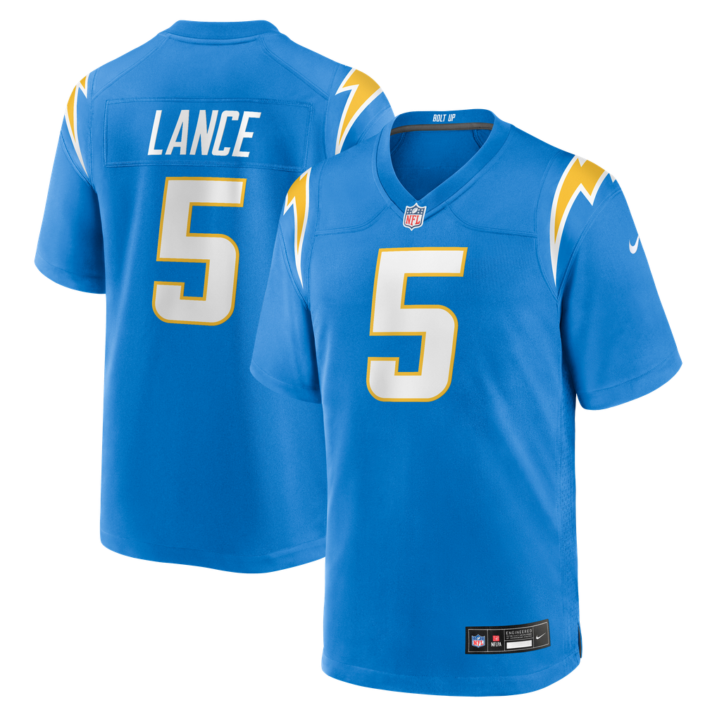 Men's Los Angeles Chargers Trey Lance Nike  Powder Blue Team Game Jersey - Image 1