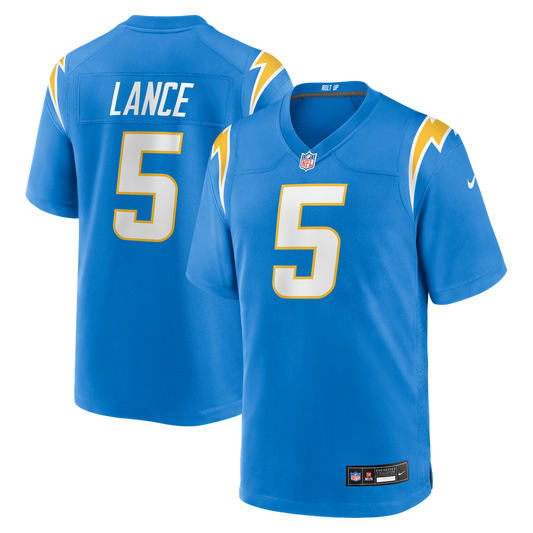 Men's Los Angeles Chargers Trey Lance Nike  Powder Blue Team Game Jersey - Image 1
