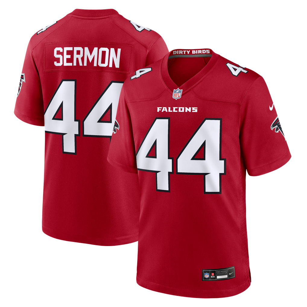 Men's Atlanta Falcons Trey Sermon Nike Red Team Game Jersey