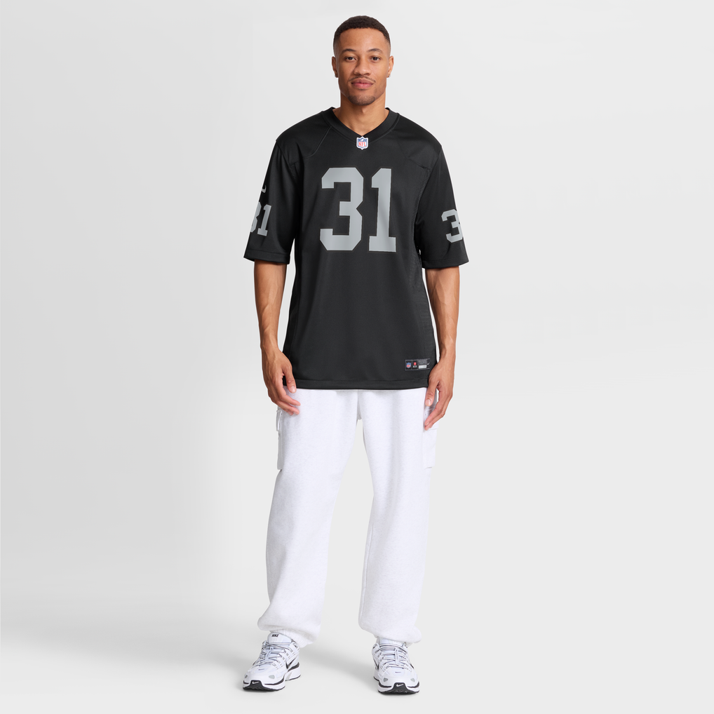 Men's Las Vegas Raiders Treydan Stukes Nike Black Team Game Jersey - Image 3