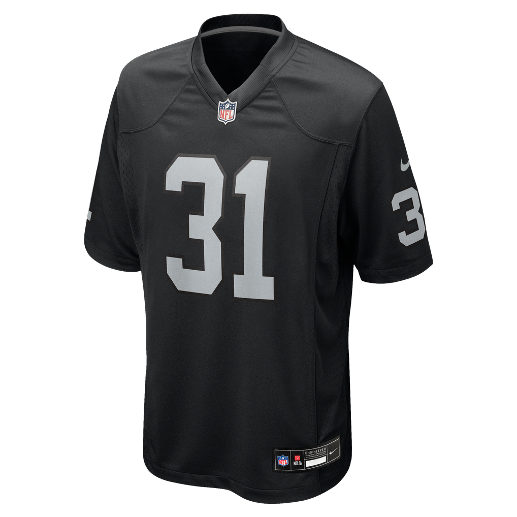 Men's Las Vegas Raiders Treydan Stukes Nike Black Team Game Jersey - Image 5