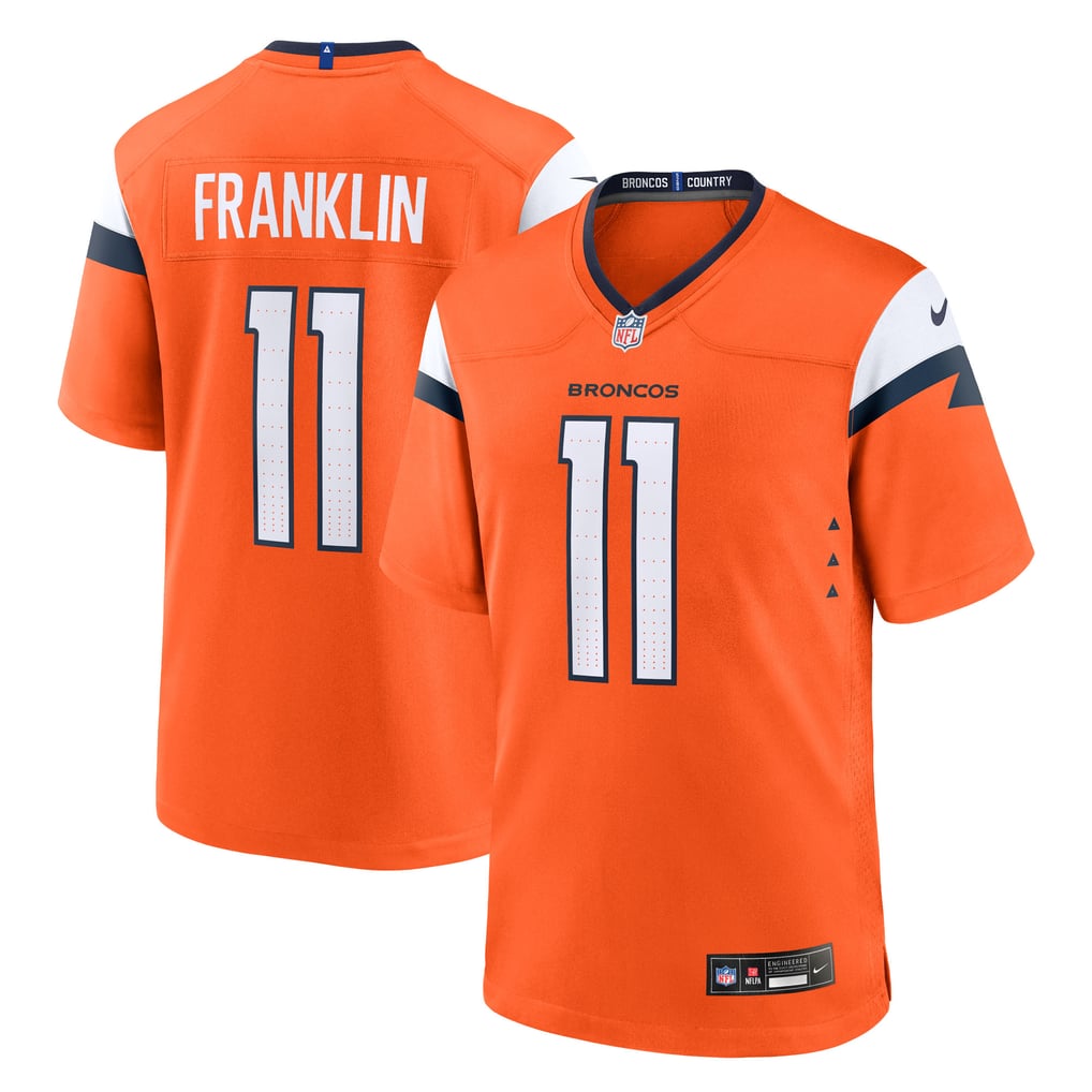Men's Denver Broncos Troy Franklin Nike  Orange Team Game Jersey - Image 1
