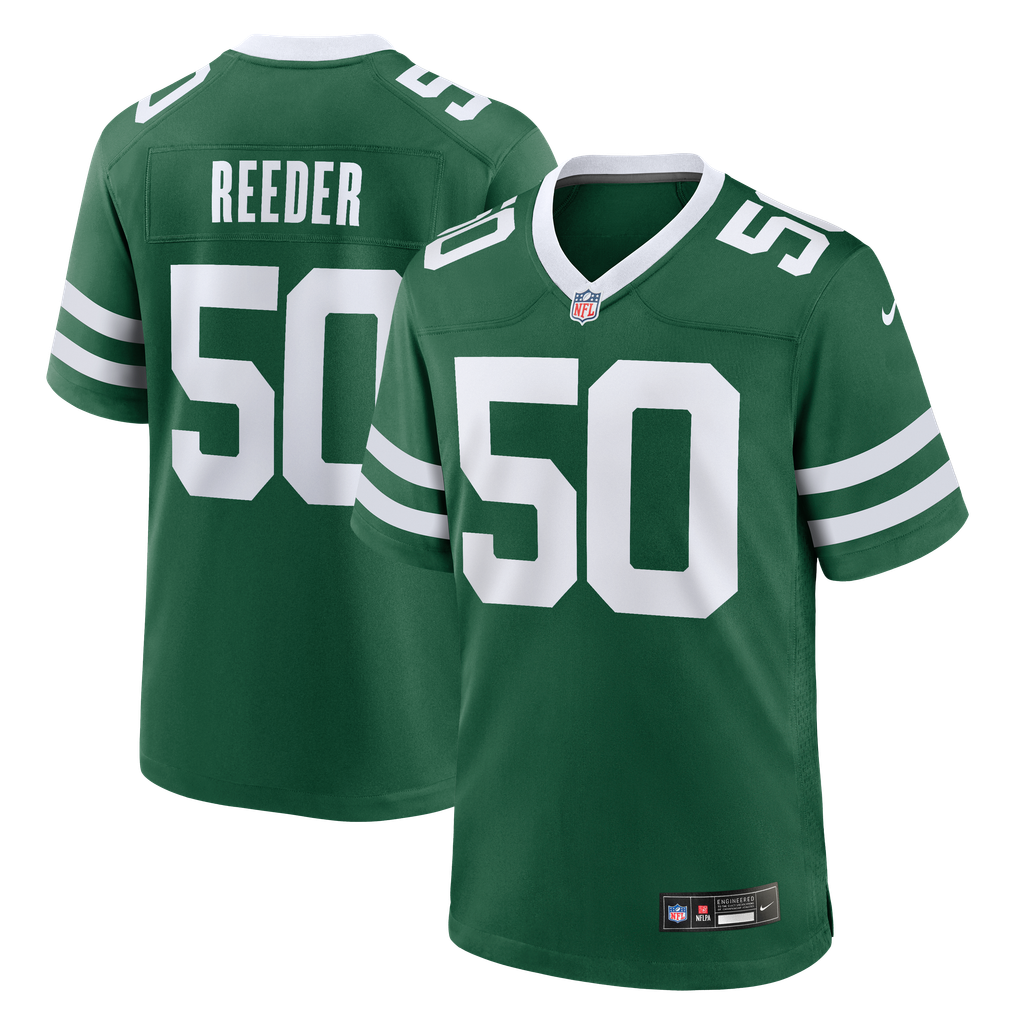 Men's New York Jets Troy Reeder Nike Legacy Green Team Game Jersey - Image 2