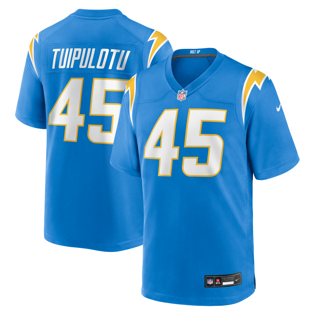 Men's Los Angeles Chargers Tuli Tuipulotu Nike Powder Blue Team Game Jersey - Image 2