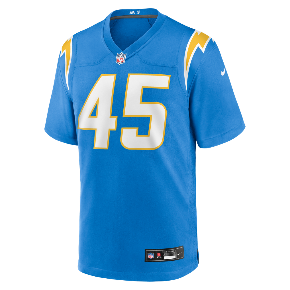 Men's Los Angeles Chargers Tuli Tuipulotu Nike Powder Blue Team Game Jersey - Image 3