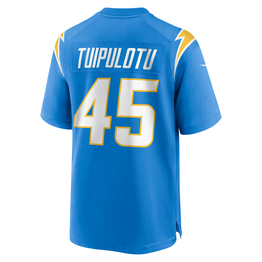 Men's Los Angeles Chargers Tuli Tuipulotu Nike Powder Blue Team Game Jersey - Image 4