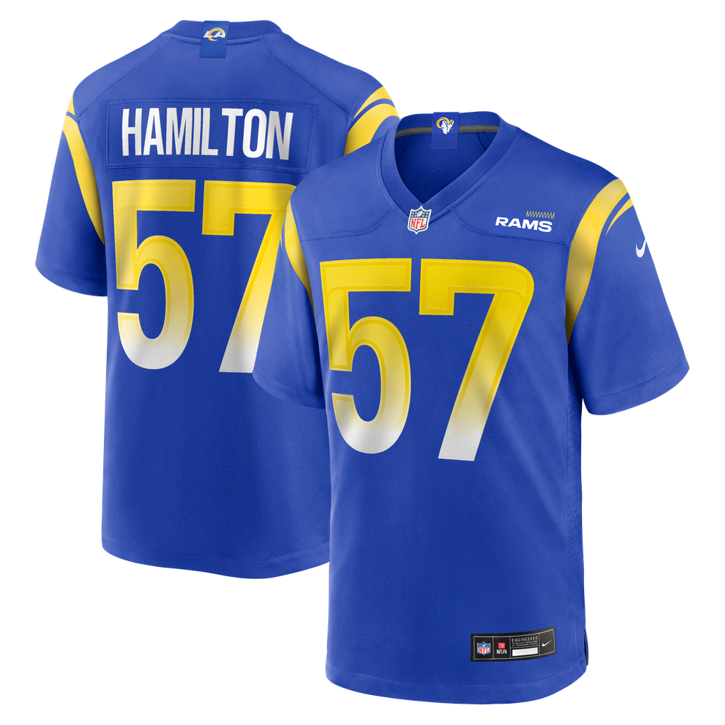 Men's Los Angeles Rams Ty Hamilton Nike  Royal Team Game Jersey - Image 2