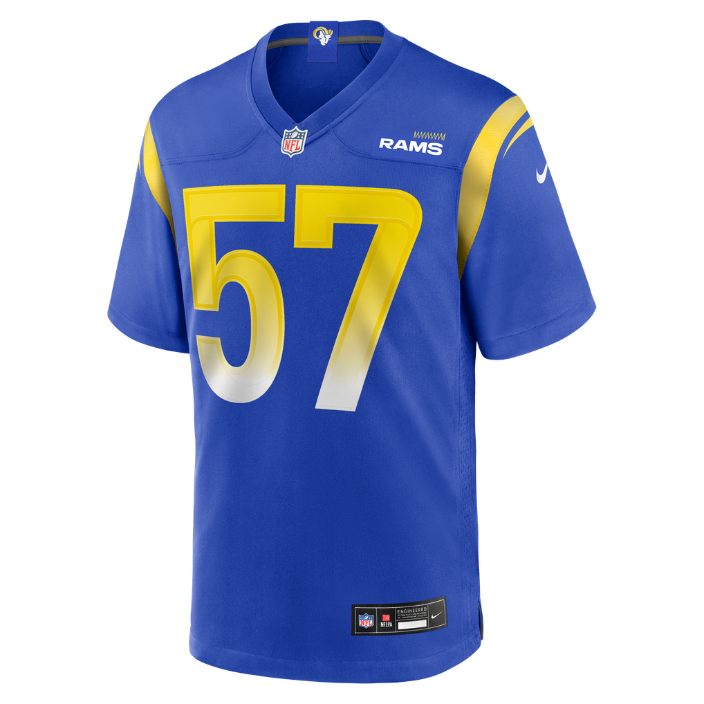 Men's Los Angeles Rams Ty Hamilton Nike  Royal Team Game Jersey - Image 3
