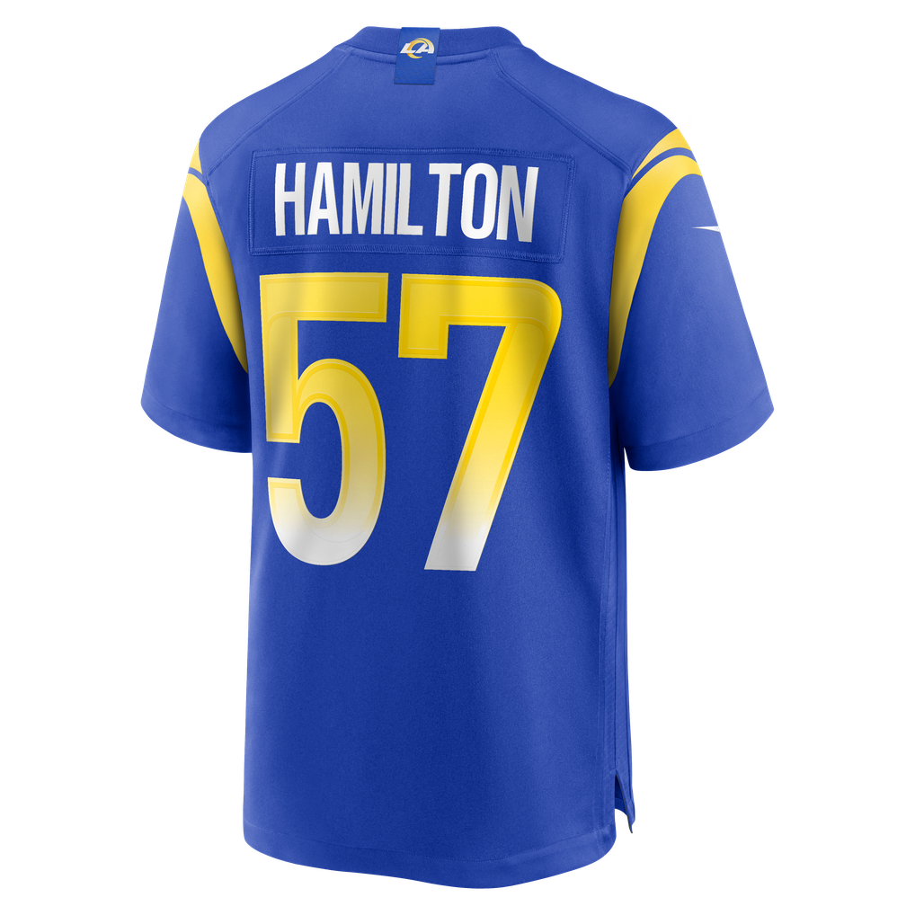 Men's Los Angeles Rams Ty Hamilton Nike  Royal Team Game Jersey - Image 4