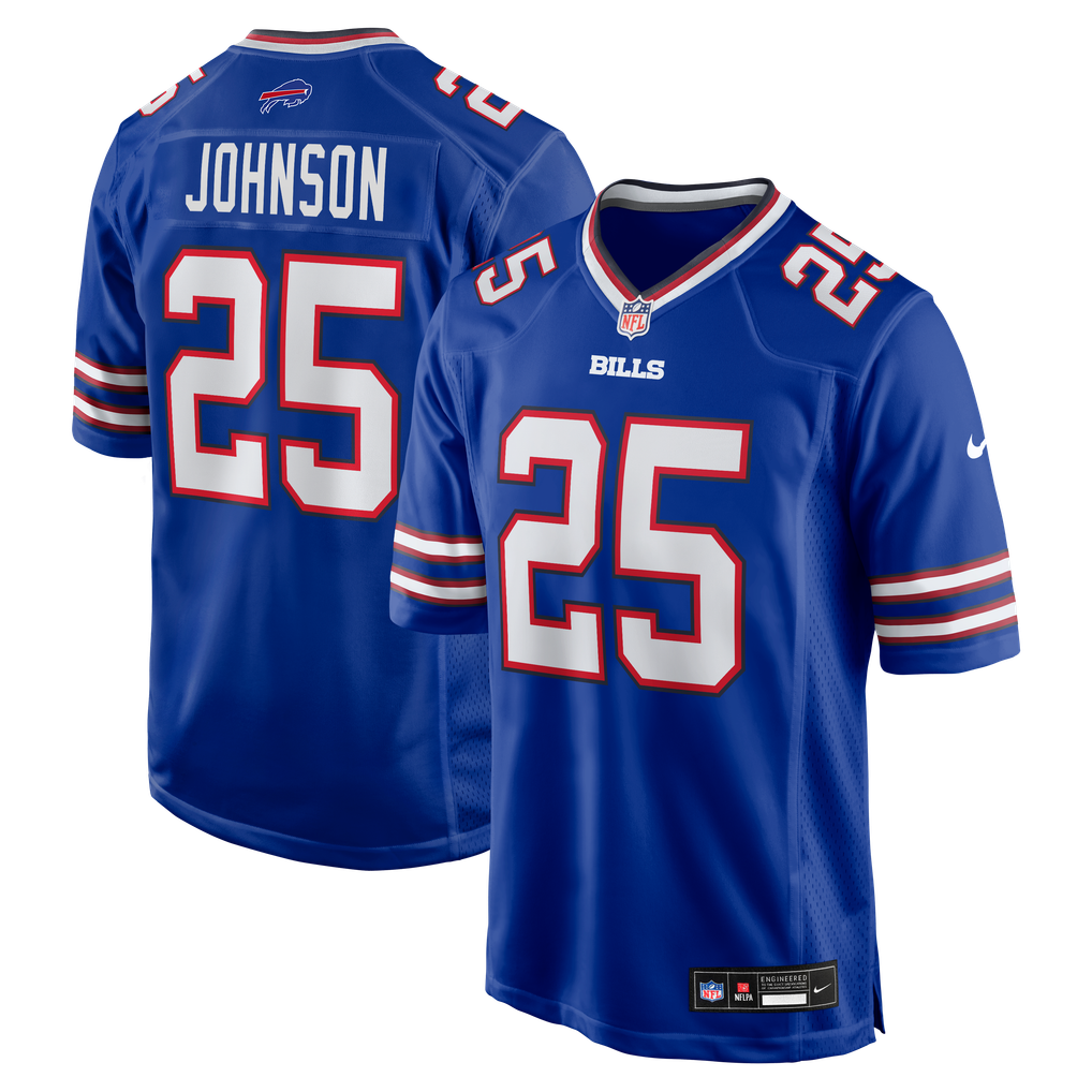 Men's Buffalo Bills Ty Johnson Nike Royal Team Game Jersey - Image 1