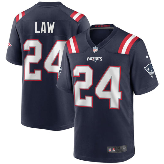Men's New England Patriots Ty Law Nike Navy Game Retired Player Jersey - Image 1