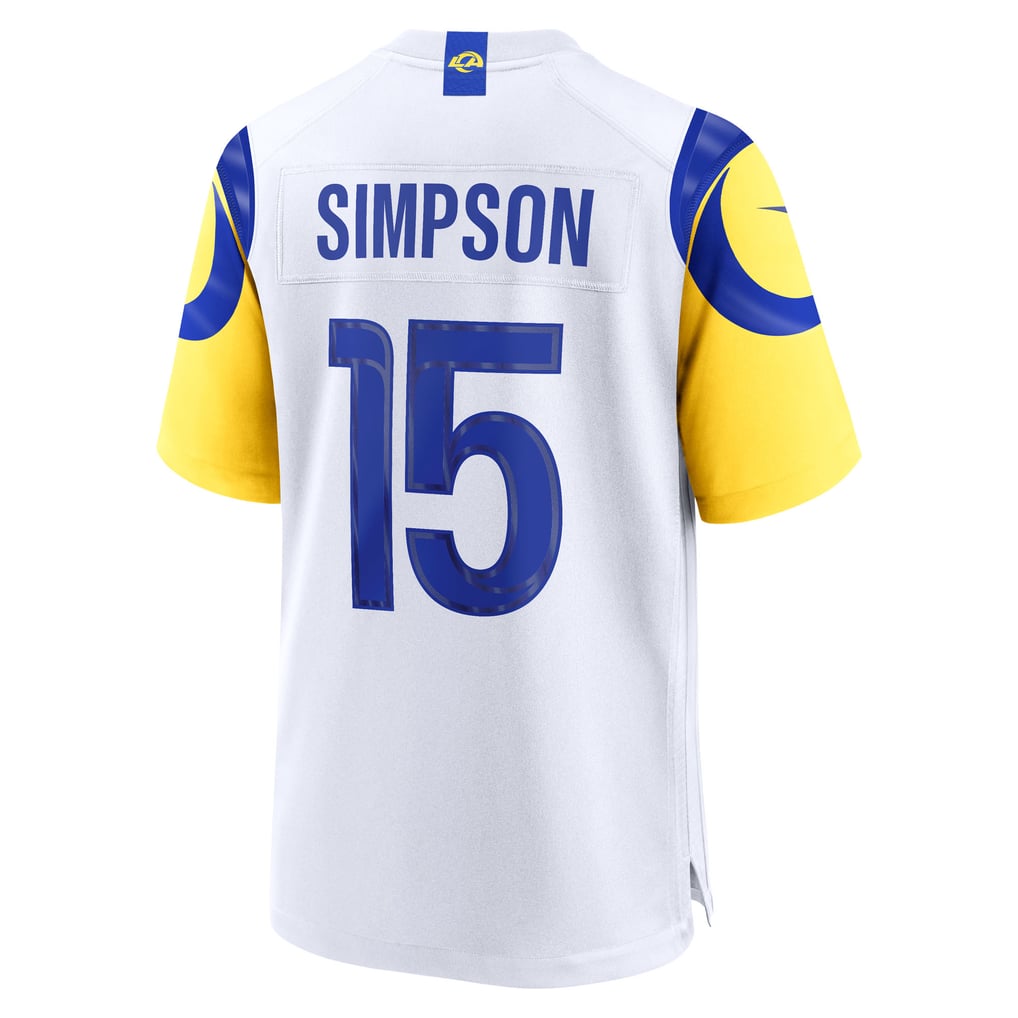 Men's Los Angeles Rams Ty Simpson Nike White Game Jersey - Image 4