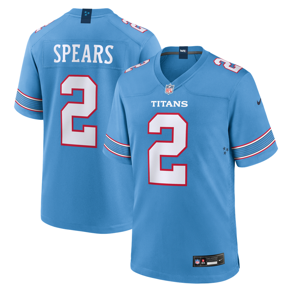 Men's Tennessee Titans Tyjae Spears Nike Light Blue Game Jersey - Image 2
